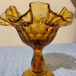 Fenton Amber Compote